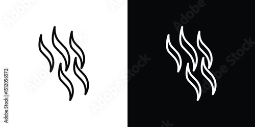 Smoke steam silhouette icon. Simple element illustration. outline and flat symbol design