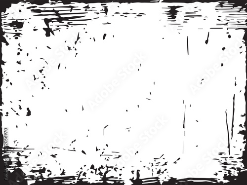 Black and White Grunge Texture Background with Distressed and Scratched Edges. Monochrome texture. 