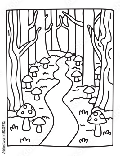 halloween coloring page, line art, halloween illustration