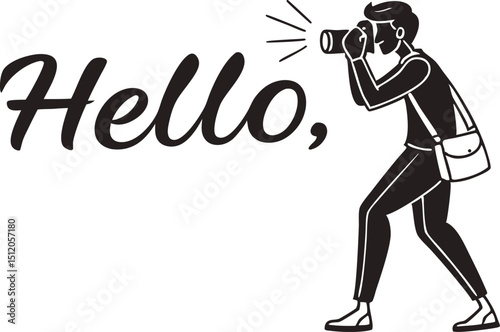 A stylish photographer says hello while capturing a moment