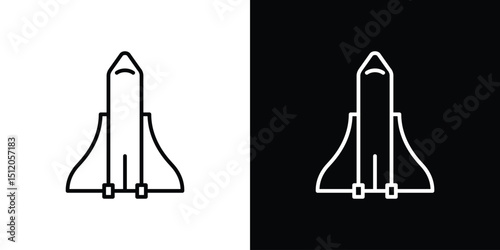 Space shuttle icon. Simple element illustration. outline and flat symbol design