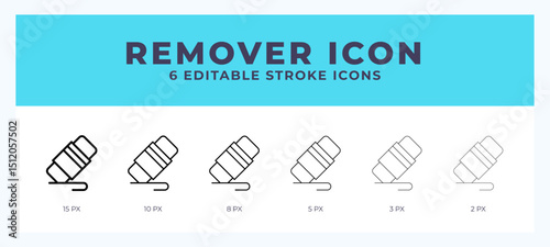 Remove editable line icon. Vector illustration with different stroke.