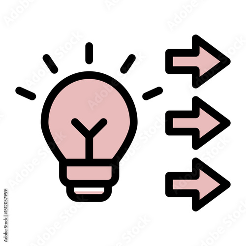 Strategic Approach Icon - Planning & Opportunity Concept (Solid Color Lineal Style)