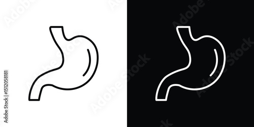 Stomach icon. Simple element illustration. outline and flat symbol design
