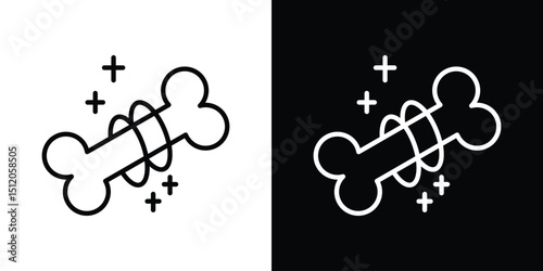 Strong healthy bones icon. Simple element illustration. outline and flat symbol design