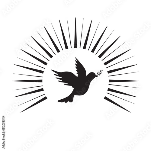 holy peace dove religion icon isolated vector illustration