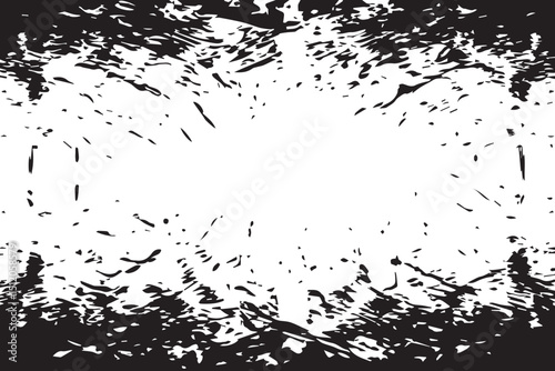 Black and White Grunge Texture Background with Distressed and Scratched Edges. Monochrome texture. 