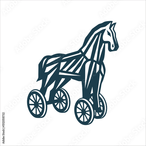Trojan Horse Silhouette: Ancient Greek Symbol