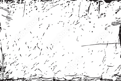 Black and White Grunge Texture Background with Distressed and Scratched Edges. Monochrome texture. 