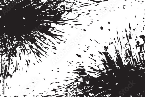 Black and White Grunge Texture Background with Distressed and Scratched Edges. Monochrome texture. 