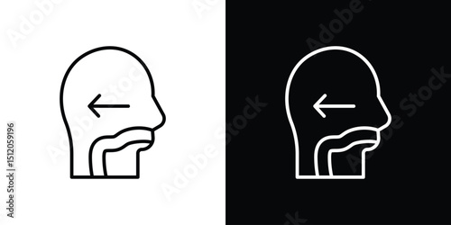 Swallowing reflex icon. Simple element illustration. outline and flat symbol design