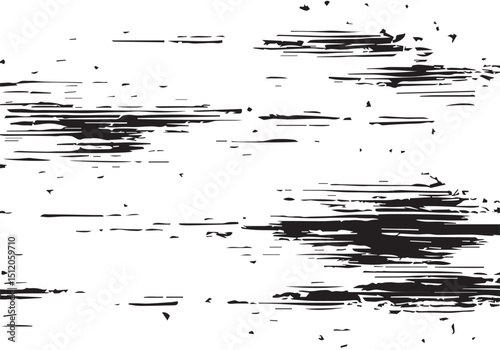 Abstract Black and White Grunge Texture Featuring Horizontal Distressed Lines. Distressed texture. Monochrome texture. 