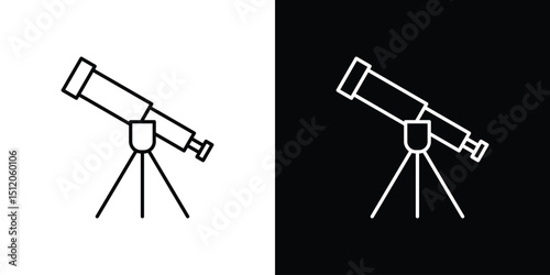 Telescope icon. Simple element illustration. outline and flat symbol design