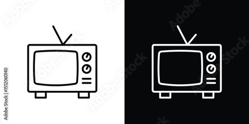 Television icon. Simple element illustration. outline and flat symbol design