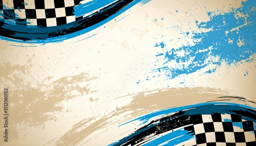 Abstract race flag with brushstrokes - perfect for editorial use