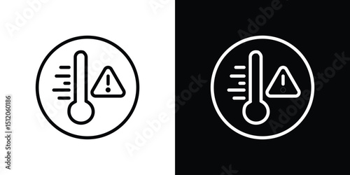 Temperature warning sign icon. Simple element illustration. outline and flat symbol design