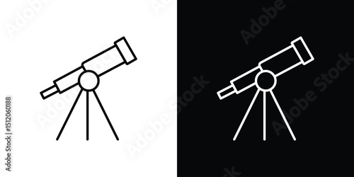 Telescope icon. Simple element illustration. outline and flat symbol design