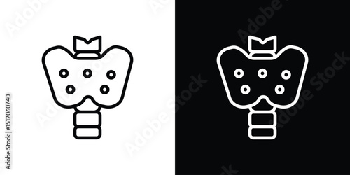 Thyroid icon. Simple element illustration. outline and flat symbol design