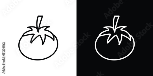 Tomato icon. Simple element illustration. outline and flat symbol design