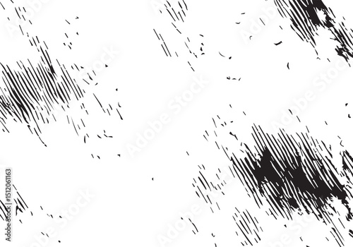 Abstract Black and White Grunge Texture Featuring Horizontal Distressed Lines. Distressed texture. Monochrome texture. 