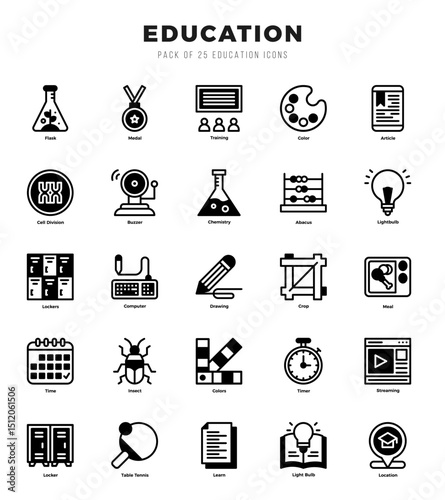 Education icon pack for your website. mobile. presentation. and logo design.
