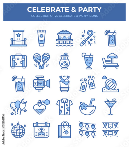 Celebrate & Party. Collection of 25 Party Icons