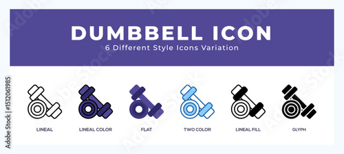 Dumbbells vector icon. with different styles vector illustration.