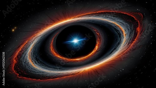 Wallpaper Mural black hole with accretion disk, showing a vortex of matter being drawn into its gravitational force Torontodigital.ca