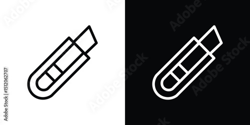 Utility knife icon. Simple element illustration. outline and flat symbol design