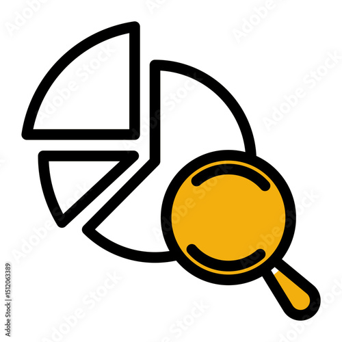 Resource Analysis Icon - Color Lineal Style for Management and Search.