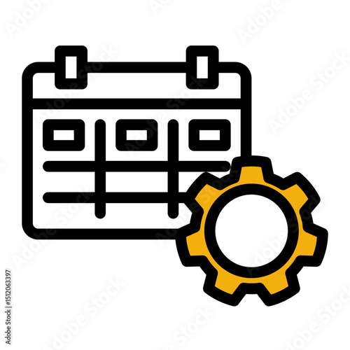 Schedule Planner Icon - Color Lineal Style for Date Organization.