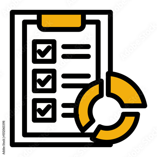 Budget Report Icon - Color Lineal Style for Financial Documentation.