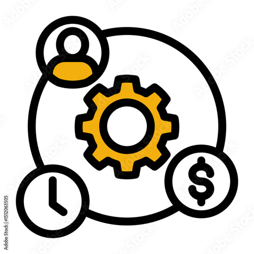 Process Optimization Icon - Color Lineal Style for Workflow Management.
