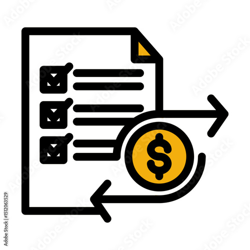 Budget Allocation Icon - Color Lineal Style for Financial Control.