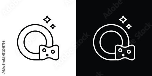 Washing dishes icon. Simple element illustration. outline and flat symbol design