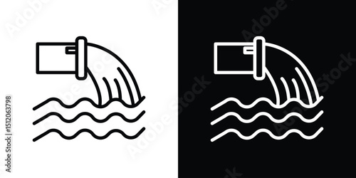 Waste water icon. Simple element illustration. outline and flat symbol design
