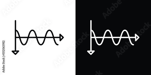 Wave sine icon. Simple element illustration. outline and flat symbol design