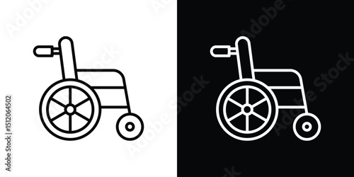 Wheelchair icon. Simple element illustration. outline and flat symbol design