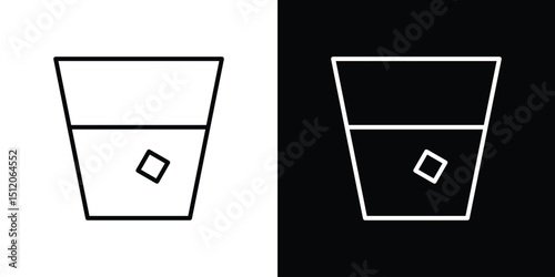 Whiskey Glass icon. Simple element illustration. outline and flat symbol design