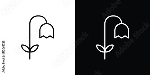 Wilted flower icon. Simple element illustration. outline and flat symbol design