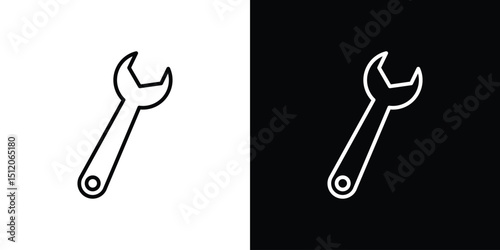 Wrench icon. Simple element illustration. outline and flat symbol design