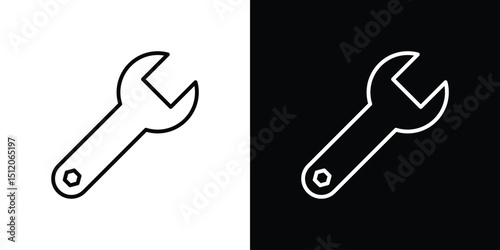 Wrench icon. Simple element illustration. outline and flat symbol design