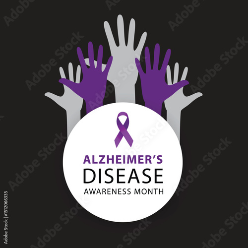 Purple ribbon. Alzheimers awareness. healthcare and medicine concept. Vector illustration.