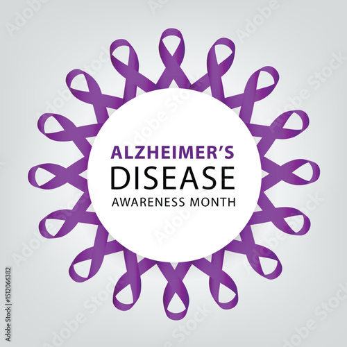 Purple ribbon. Alzheimers awareness. healthcare and medicine concept. Vector illustration.