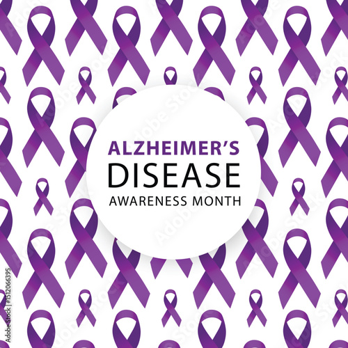 Purple ribbon. Alzheimers awareness. healthcare and medicine concept. Vector illustration.