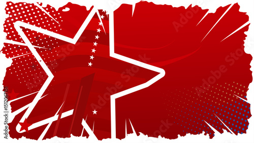 red american patriotic background with star — vector illustration