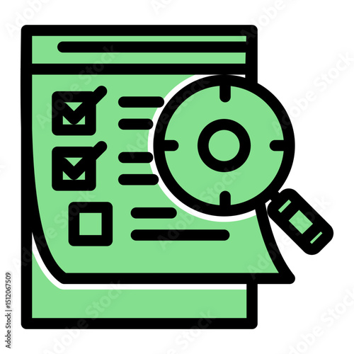 Strategic Goals Icon - Glyph Color Lineal Style for Target Analysis.