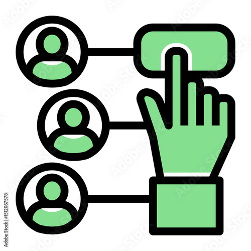 Employee Selection Icon - Glyph Color Lineal Style for HR Management.