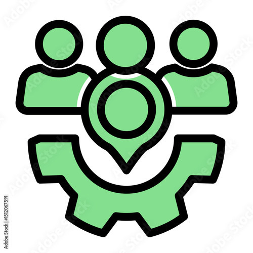 Recruitment Process Icon - Glyph Color Lineal Style for Hiring Management.