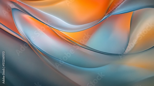 A mesmerizing abstract design featuring dynamic flowing wavy lines in shades of blue and orange